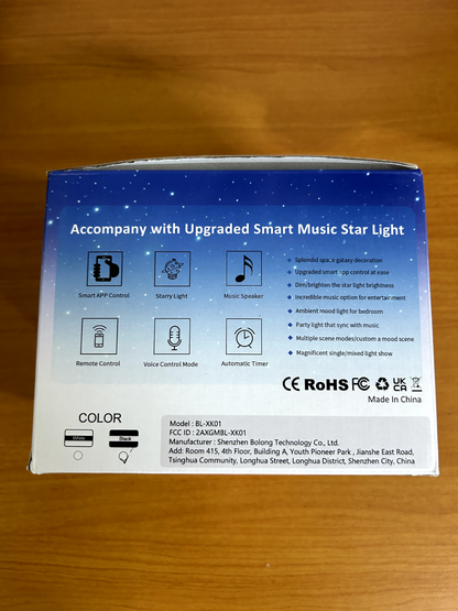 Upgraded Smart Music Star Light Galaxy Globe Projector  Music Speaker & Remote