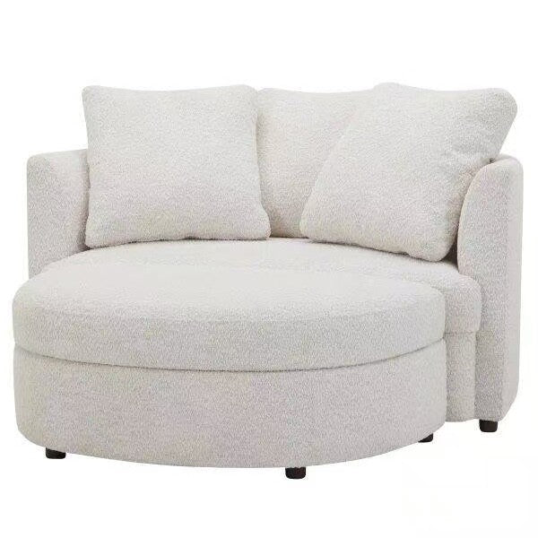 Holley Oversized Fabric Accent Chair with Storage Ottoman-only pick up in IL