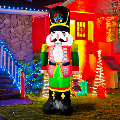 7.2 FT Christmas Inflatable Nutcracker Soldier Blow up with Build-in LED Lights