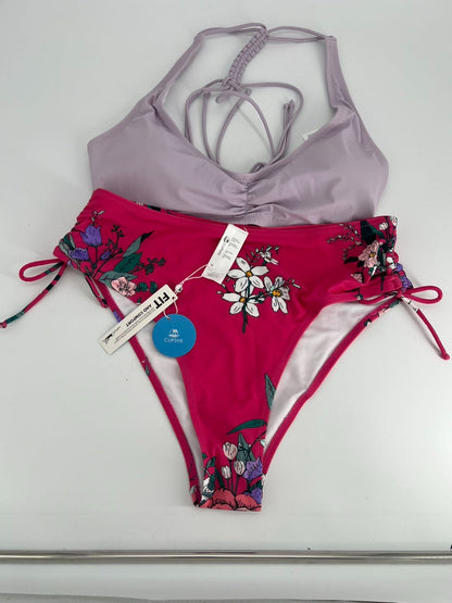 Cupshe Dreamy Gardens Wire Sweetheart High Waist Bikini New Size XL Top, XL