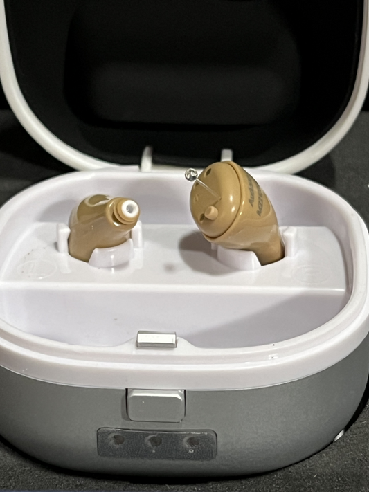 CIC Hearing Aid Rechargeable ID-1 Charge+Dry,Color:Beige Left/Right