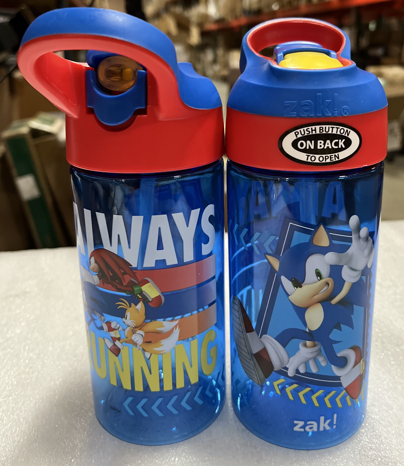 Sonic Kids Water Bottle, 2-Pack, 17.5 oz, Leak-Proof