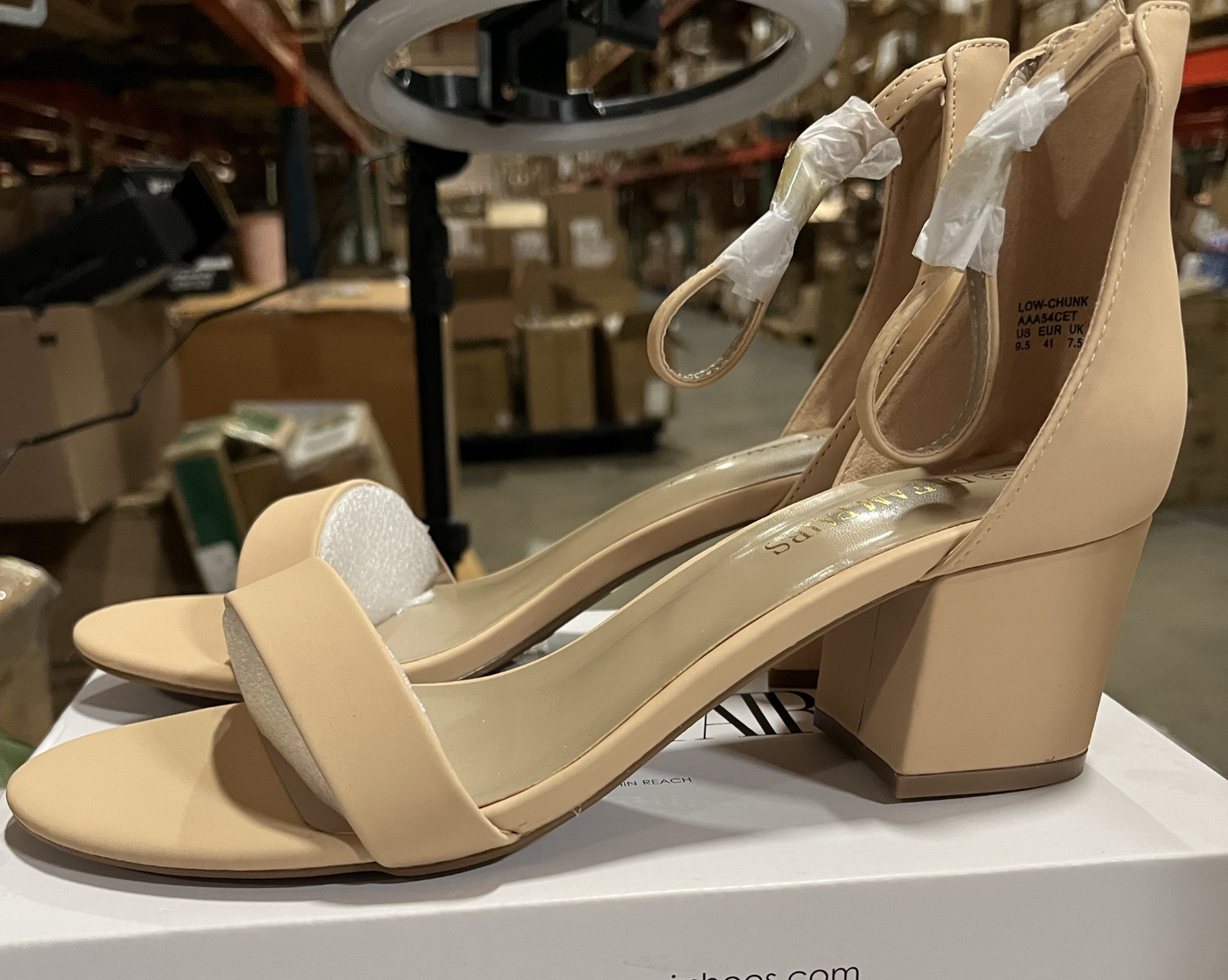 Womans Shoes. Nude Chunky high heels. size 9.5