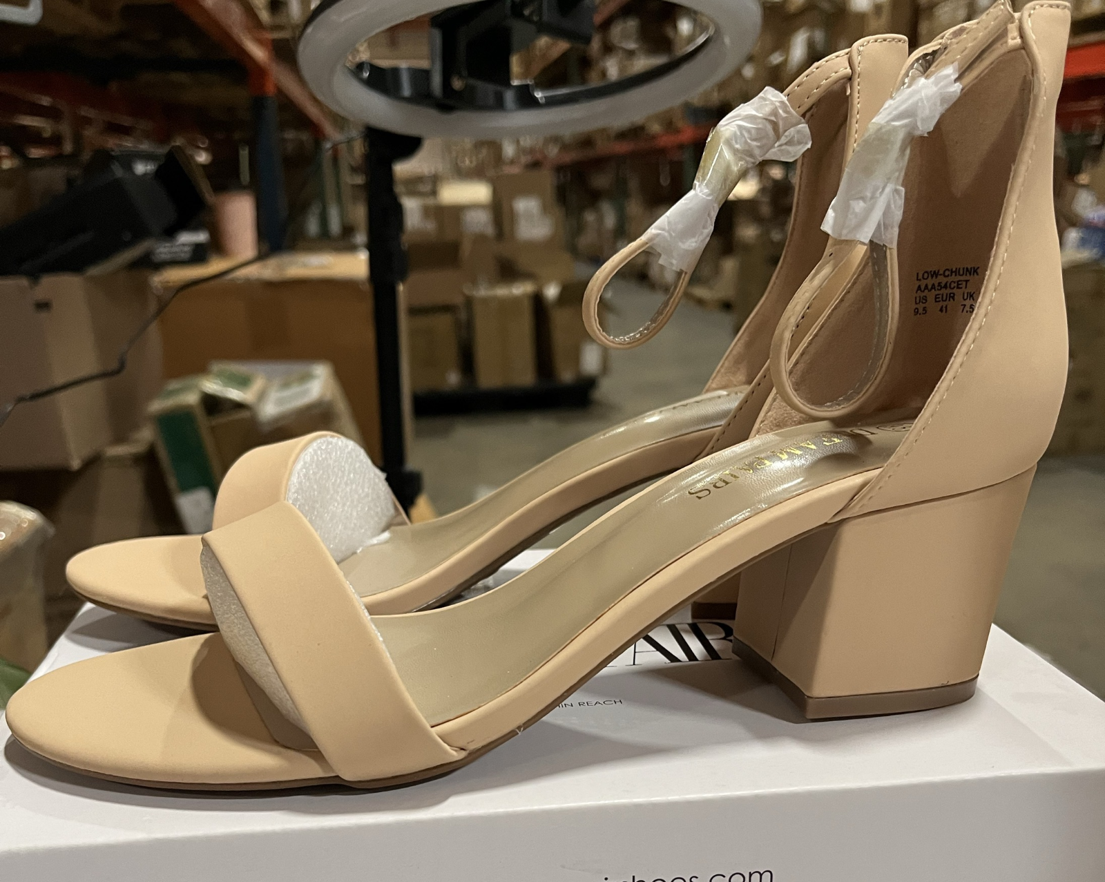 Womans Shoes. Nude Chunky high heels. size 9.5