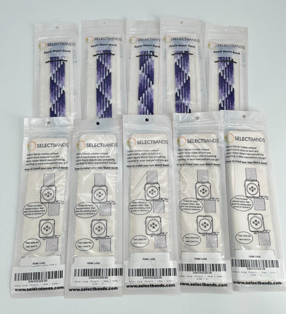 10-Pack L purple  Solid Loop Watch Bands 0.8 x 6.6Inch , Fits 38mm/40mm/41mm