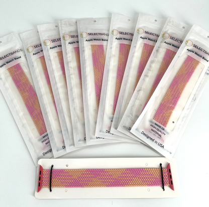 10-Pack Champagne Solid Loop Apple Watch Bands, 0.8 x 6.2Inch, Fits 42mm/44mm/45