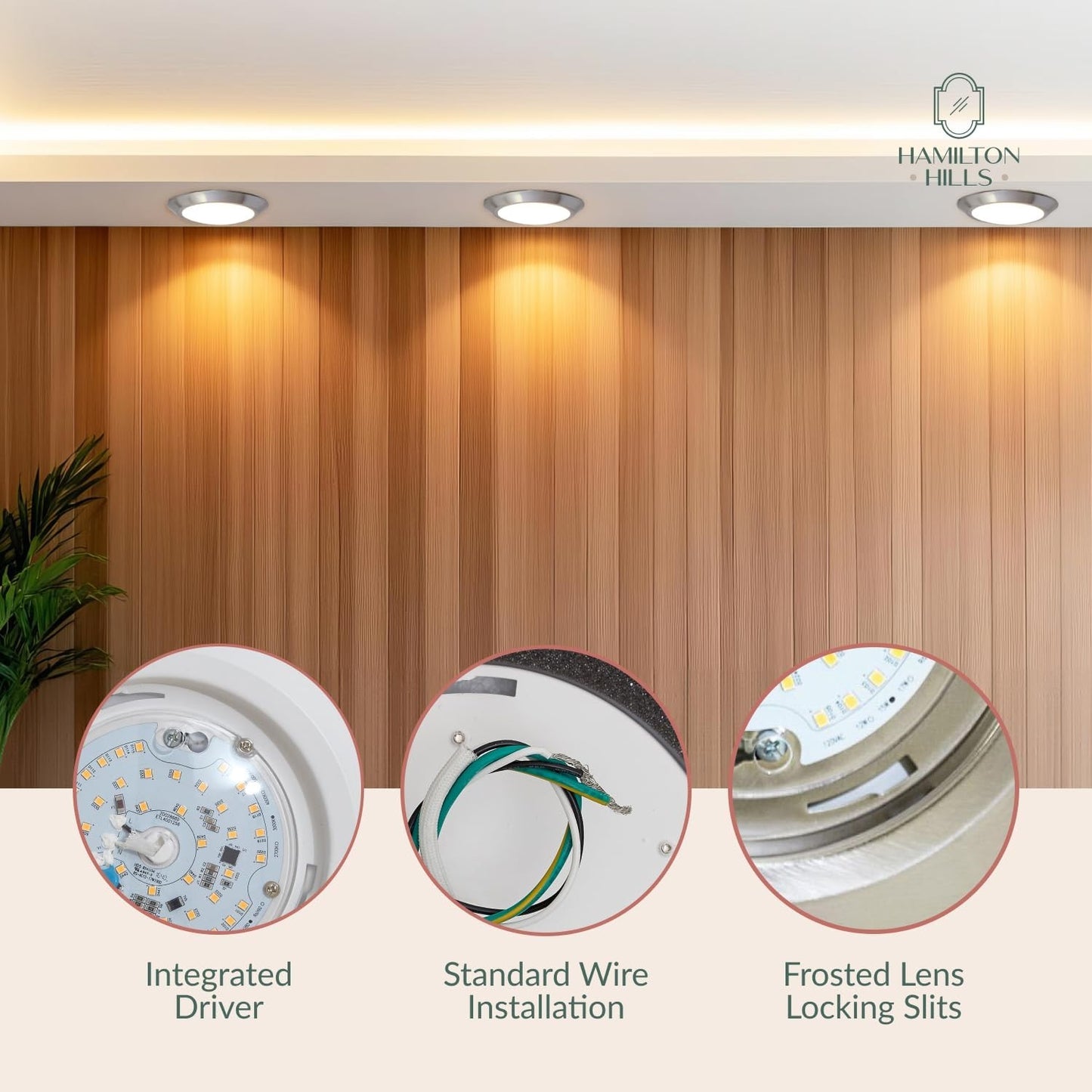 5.5” LED Flush Mount Disk Light – Brushed Nickel, 3000K Warm White
