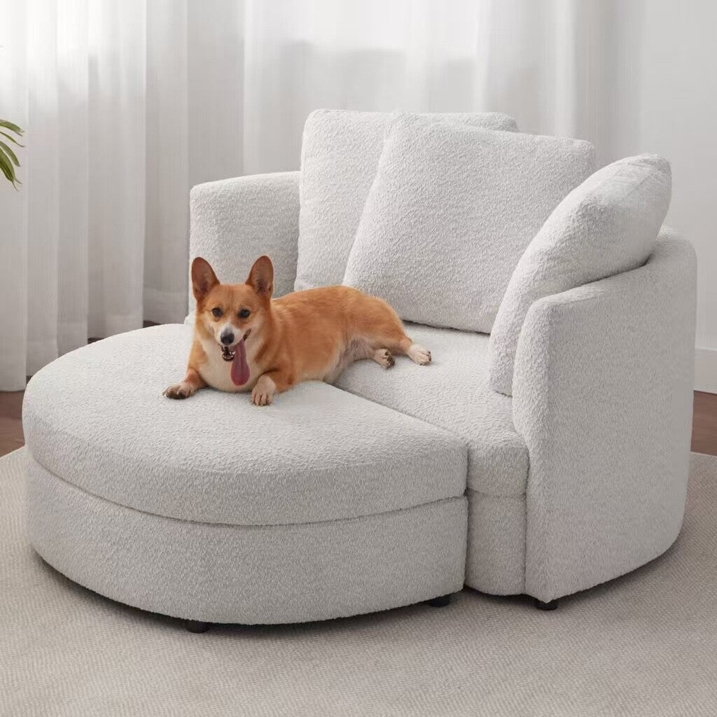 Holley Oversized Fabric Accent Chair with Storage Ottoman-only pick up in IL