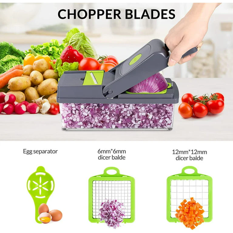 14in1 Vegetable Grater Slicer Dicer Potato Cutter Kitchen Gadget Tools Set.