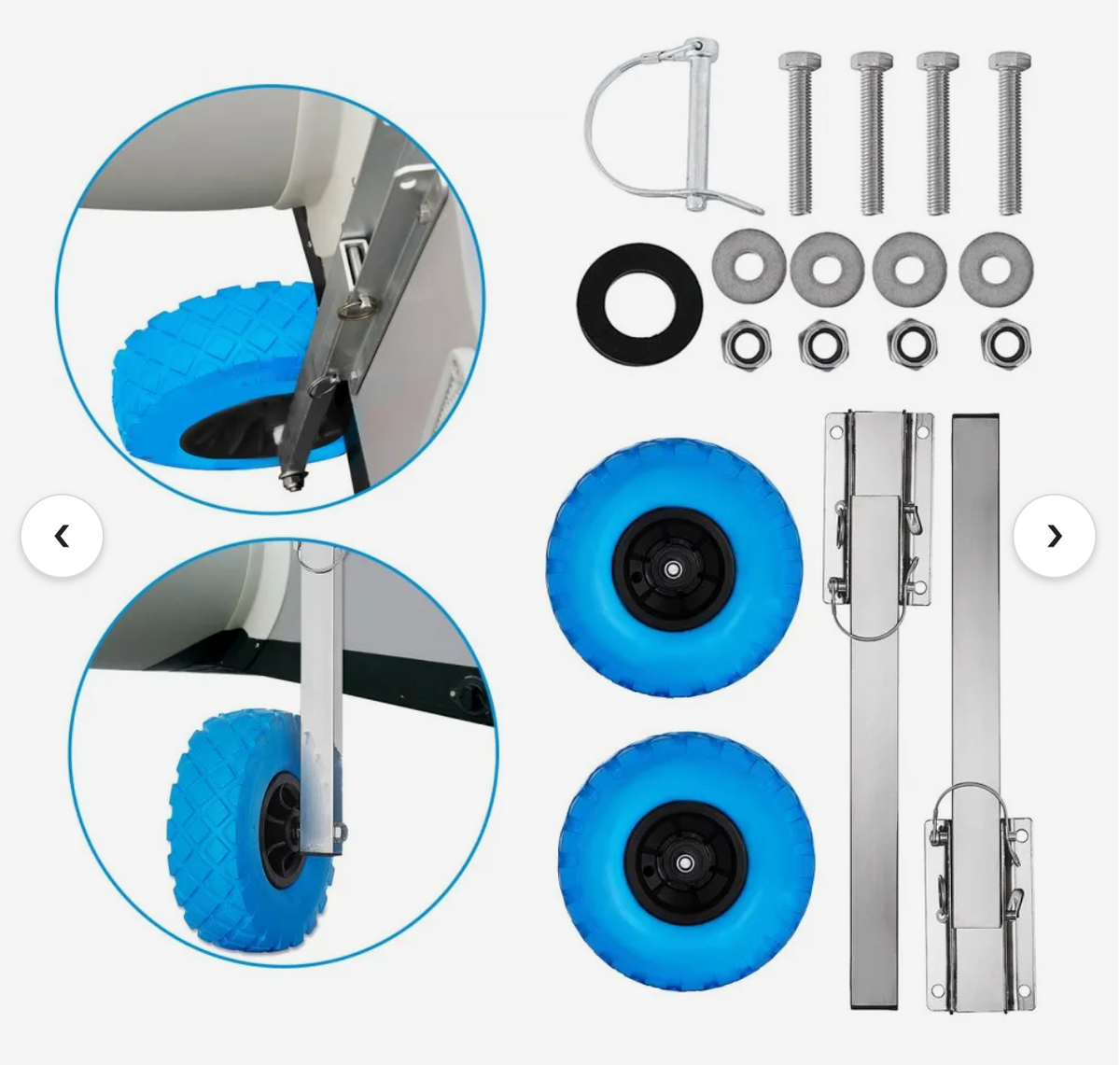 Boat Transom Launching Wheel Dolly Stainless Steel For Inflatable Boat