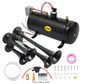 Air Horns Kit 150DB Air Compressor Tank 4 Trumpet Super Loud with 120 PSI 12volt