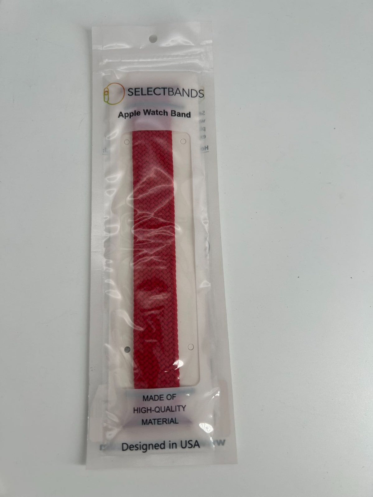 5- Pack L Color RED SOLID Loop Watch Bands 0.8 x 6.7 Inch  Fits 42mm/44mm/45mm