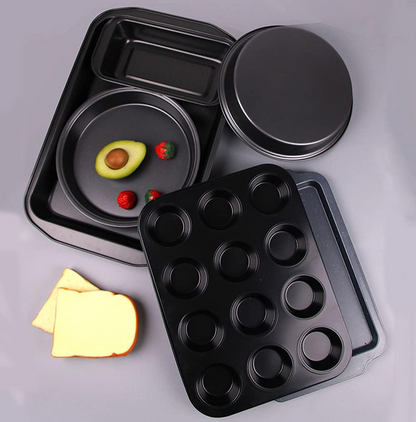 6pcs Set DIY Baking Pans Plate  Non-stick Baking Cake Pan Mould Tray