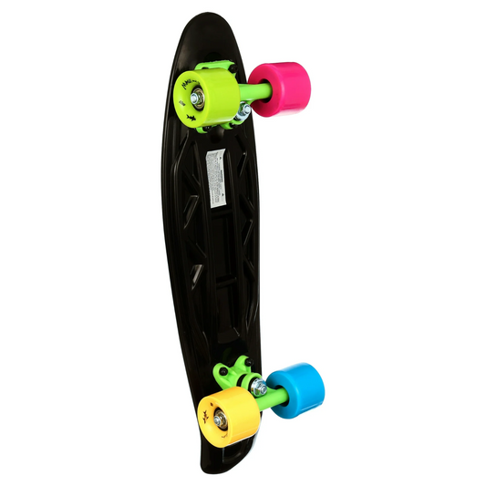 Black Logo Retro CruiserRainbow Wheels Skateboard