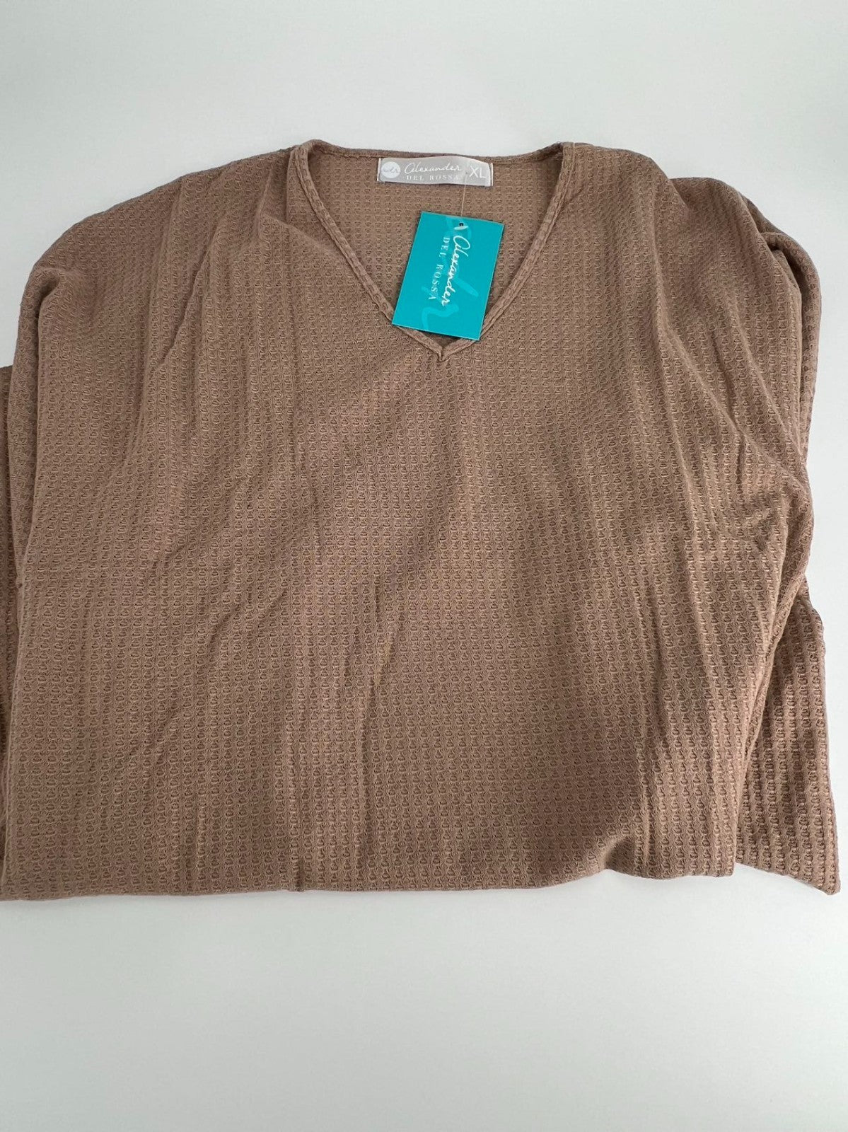 Women's Long Sleeve Knit Nightshirt, V-Neck Sleepshirt, Pajama TopShadow Beige