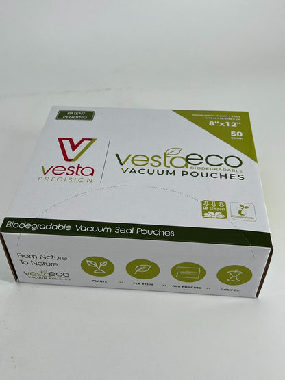 VestaEco Commercially Compostable Vacuum Seal Bags 8 x 12 Inches - 50 Vacuum Bag