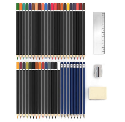 Colored Pencil Set - (47 Pieces) Vivid 3.5 mm Artist Grade Drawing & Sketching C