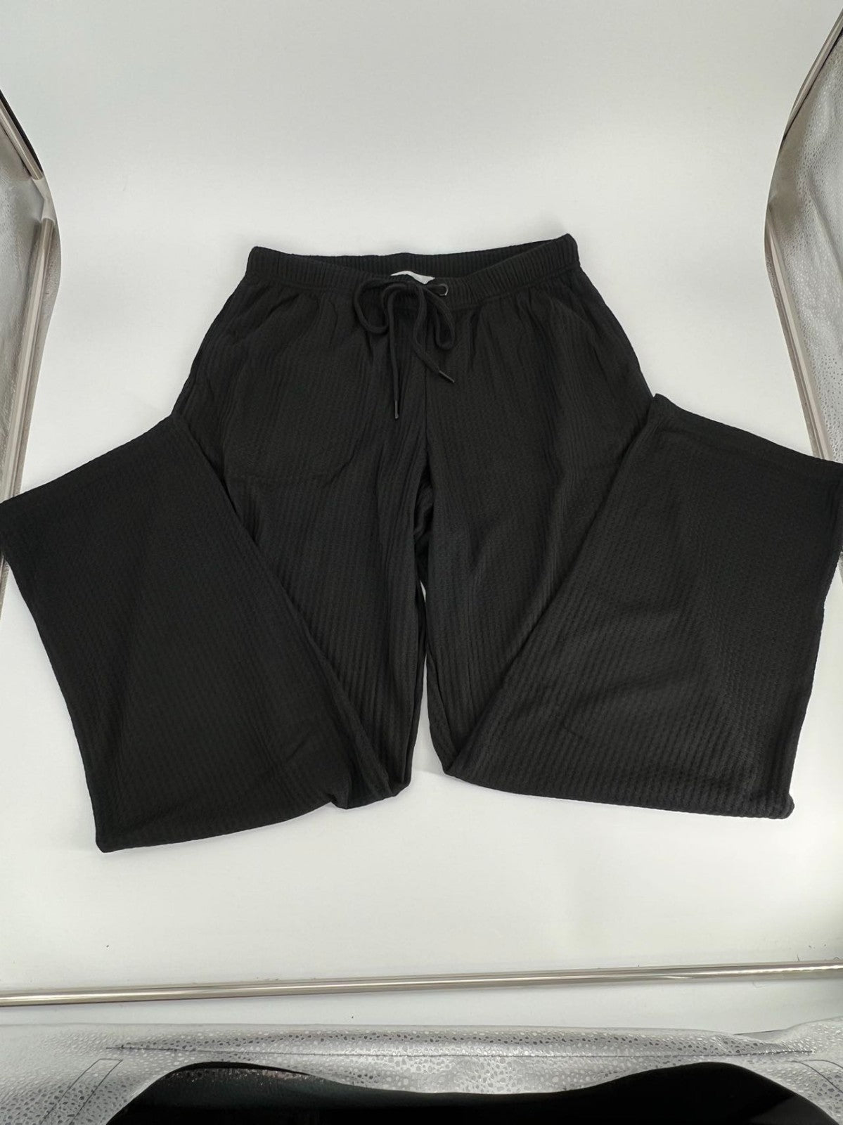 Women's Cami Top & Pants, Pajamas with Pockets, Spaghetti Straps black L
