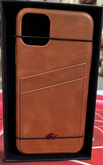 Leather Portfolio Case for iPhone 11 | Premium Sienna Brown Leather