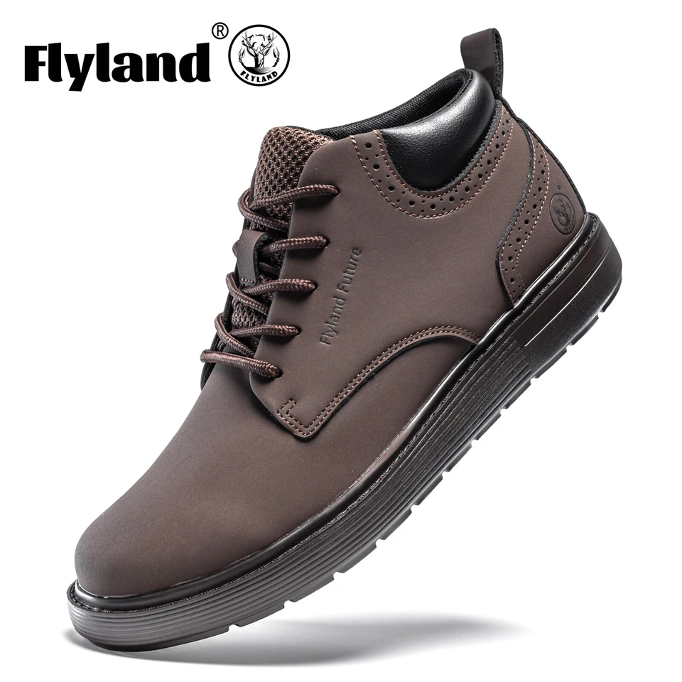 Men's Vintage Classical Genuine Leather Chukka Boots Shoes.