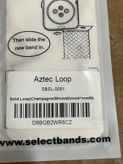 10-Pack M  Champagner  Solid Loop Watch Bands 0.8 x 6 Inch , Fits 38mm/40mm/41mm