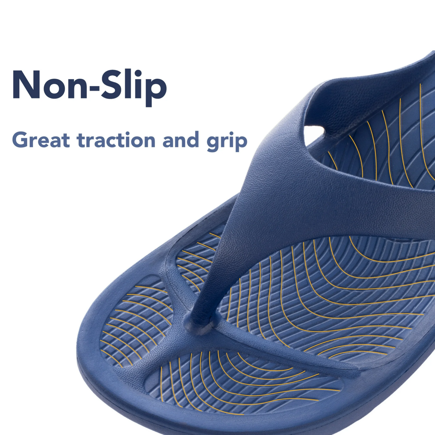 RockDove Women's Casual Flip Flops Slipper, Soft Waterproof Beach Slides BLUE S