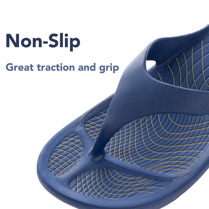 RockDove Women's Casual Flip Flops Slipper, Soft Waterproof Beach Slides BLUE S