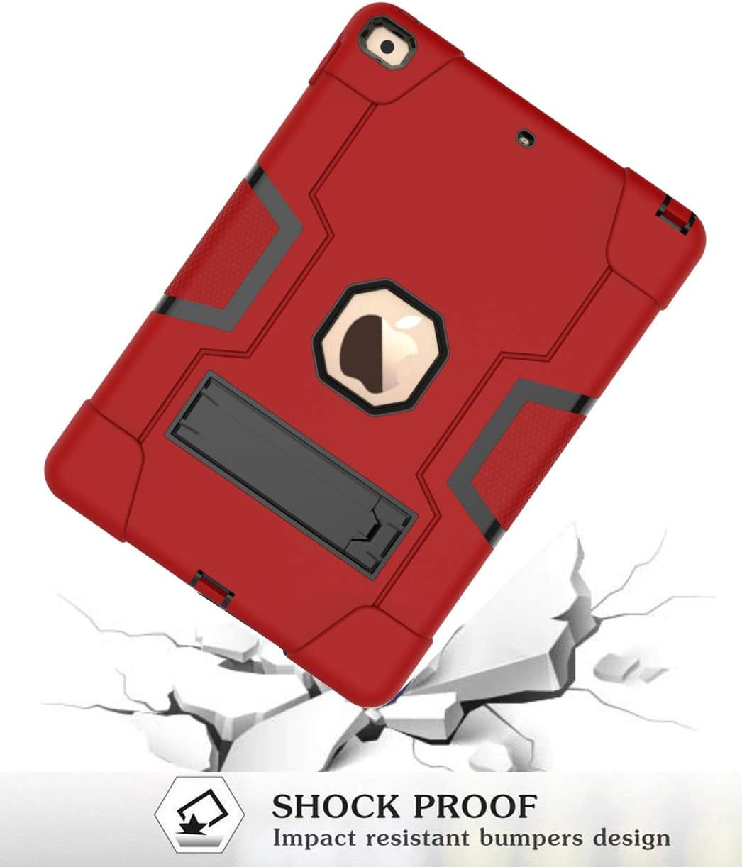 Case For Ipad 9.7 (2017) (2018) New Red With Black Color.