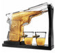 Gifts for Men Dad Whiskey Decanter Set 9 Oz with Two 2 Oz Glasses, Pistol Gun Bi