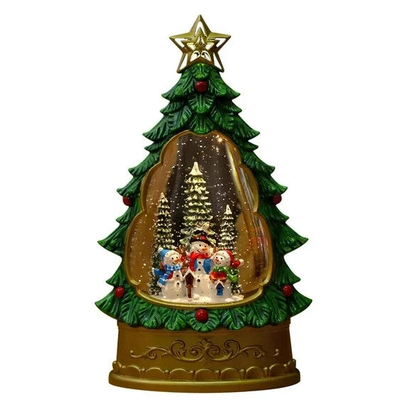 Christmas Snow Globe Lantern with Music – Snowman Choir, USB/Battery Powered, 5.