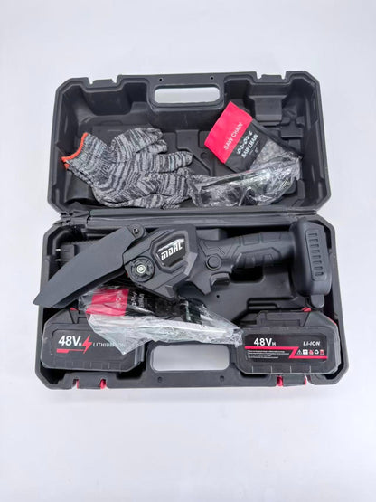 48V Mini Electric Chainsaw Cordless Handheld Pruning Saw Rechargeable Wood Cuter