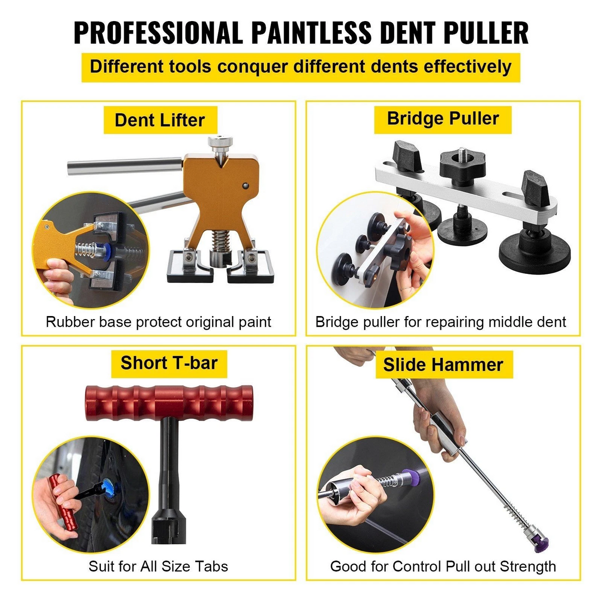 Dent Removal Tool 60 Pcs Puller and Lifter Dent Repair Kit Glue Puller Tabs Dent