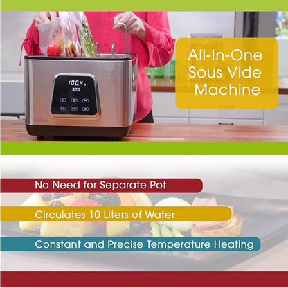 Sous Vide Water Oven by Vesta Precision- Perfecta Powerful Pump Design 10 Liter