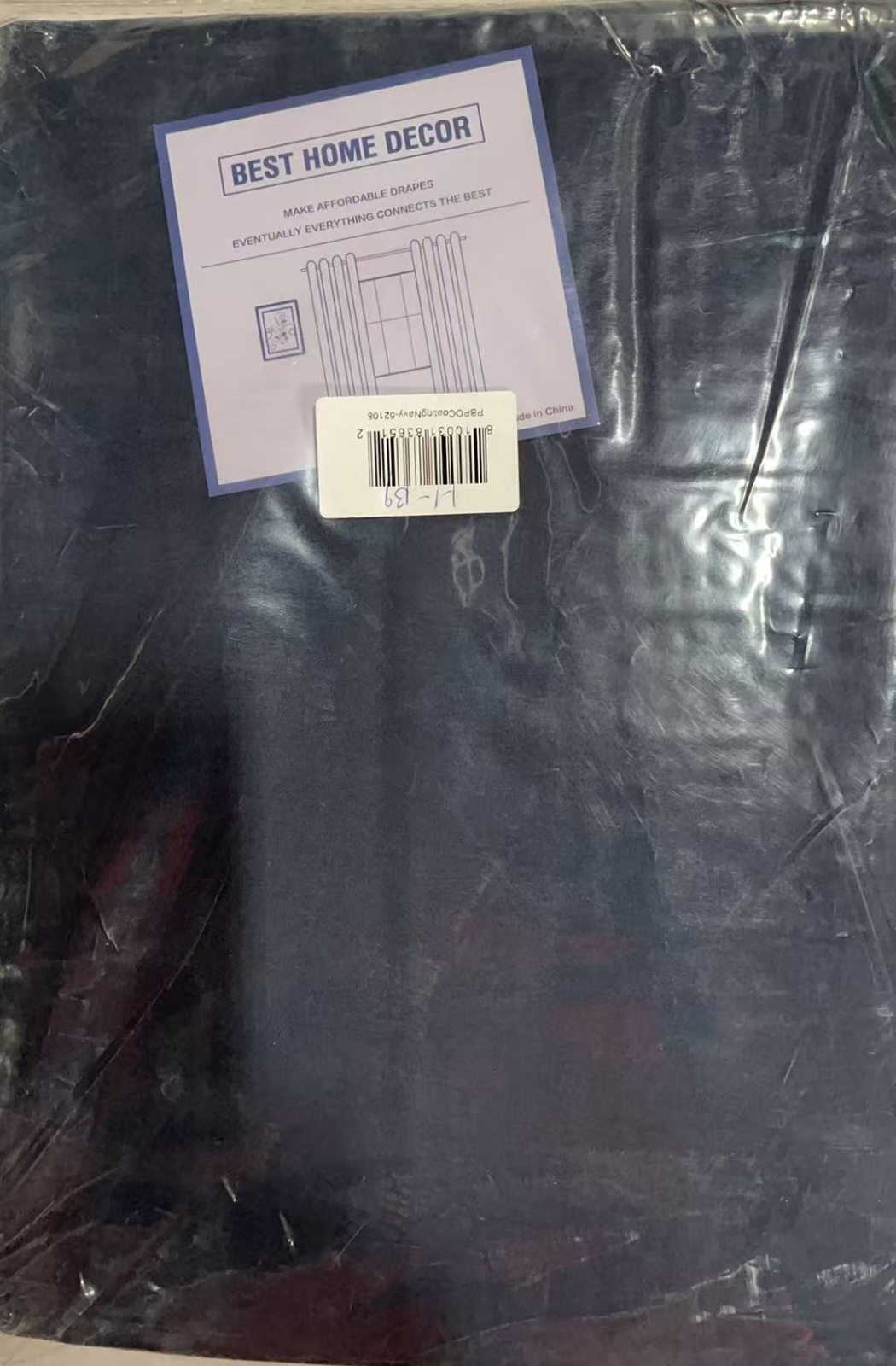 PrimeBeau PBPOCoatingNavy-52108 Blackout Curtain Drapes 52" x 108" 2 Panels