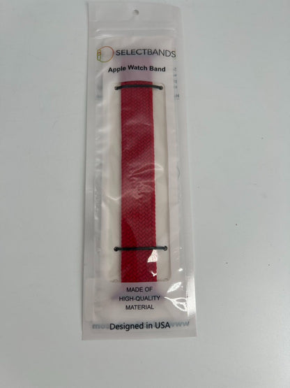 5- Pack M Color RED SOLID Loop Watch Bands 0.8 x 6.7 Inch  Fits 42mm/44mm/45mm