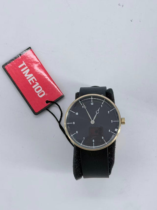 Fashion men’s watch Quartz black Leather Strap