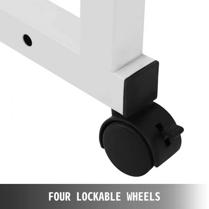 47 Inch Overbed Table with Wheels 1M Rolling Bed Table Mobile Over The Bed Table