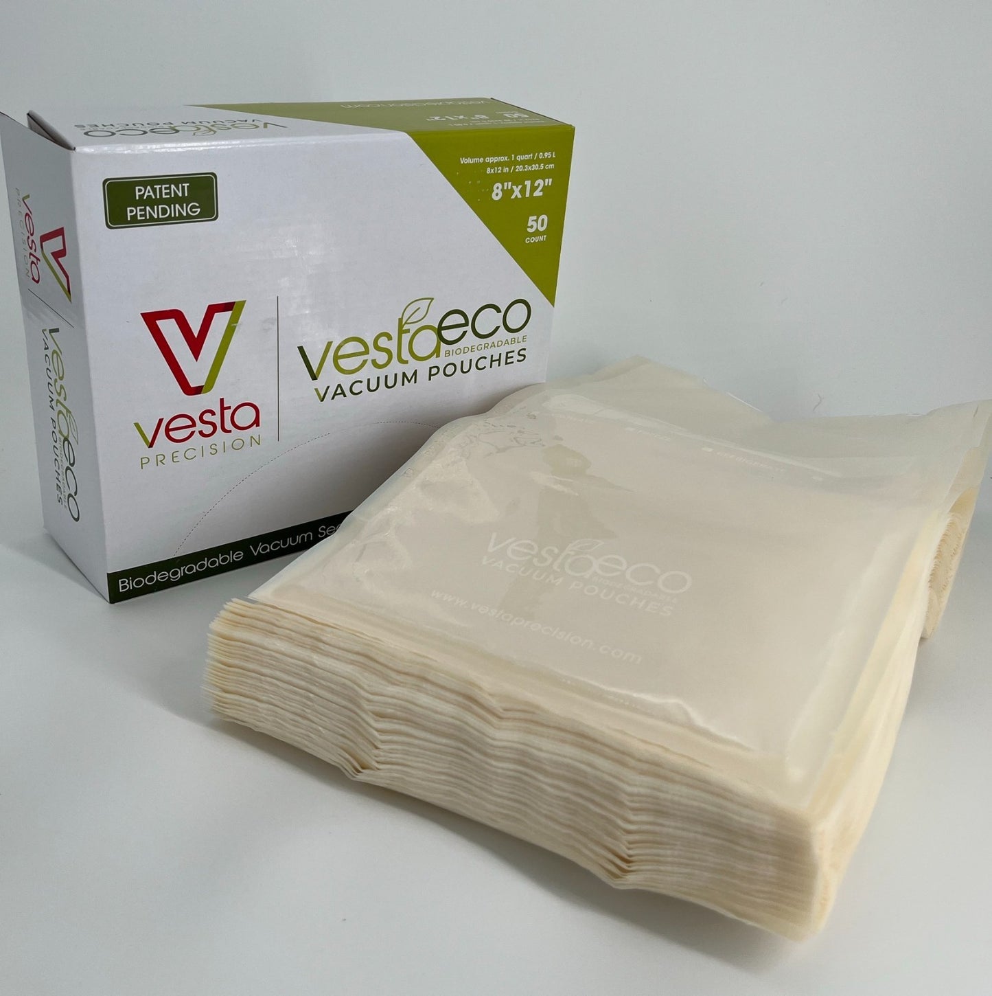 50 Pack Biodegradable Compostable Vacuum Seal Bags 8”x12” for Food Storage