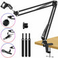 Microphone Stand, Adjustable Microphone Suspension Boom Scissor Arm Stand