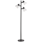 12719 Life 63" 3-Light Floor Lamp, Matte Plastic, LED Bulbs Included, Black with
