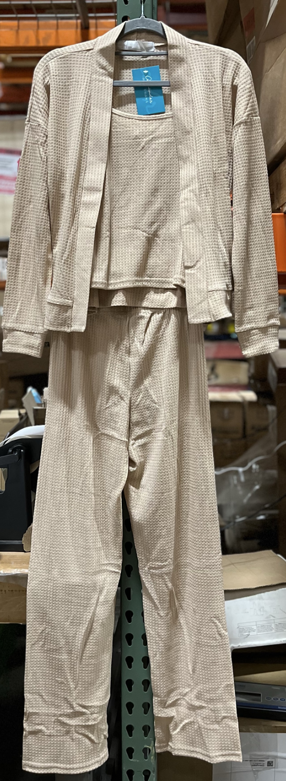 Knit Cardigan Sleepwear Set   Lvory S