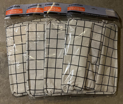 4 Pack Storage Baskets Bins Cabinet Fabric Container Basket w/Handle White Black