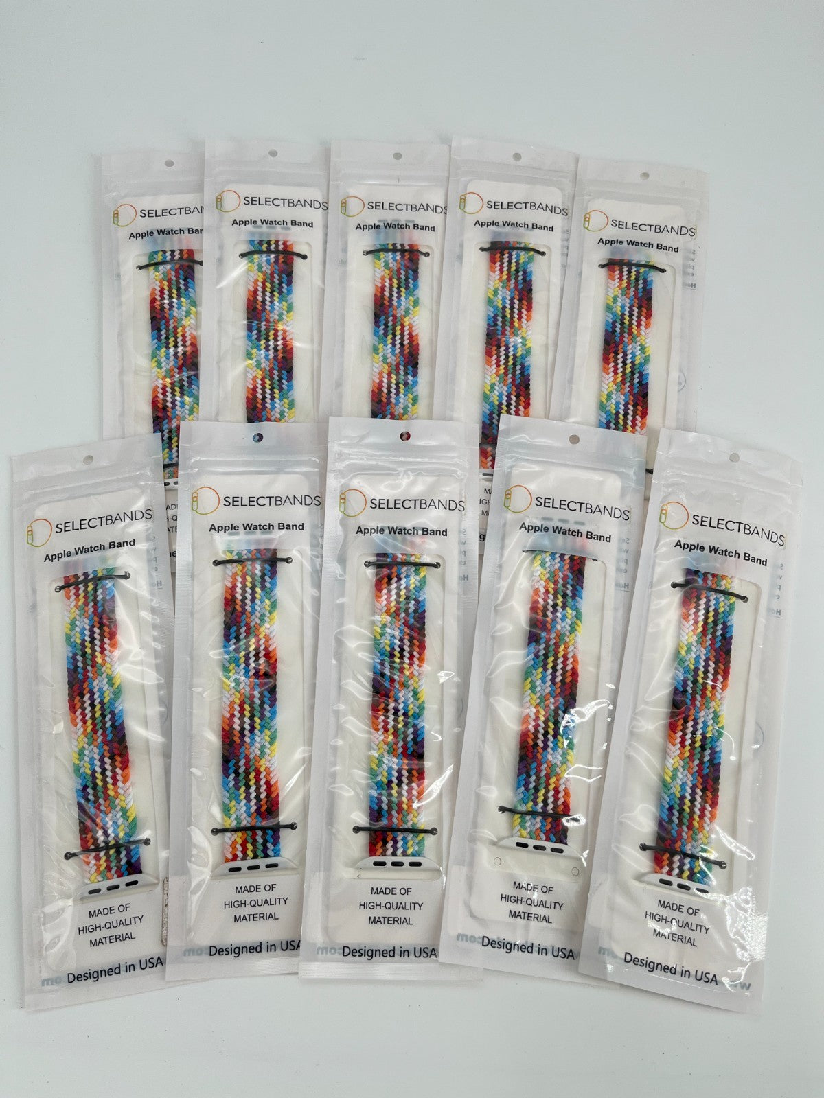 10-Pack  S   Red  Loop Watch Bands 0.8 x 6,2 Inch , Fits 42mm/44mm/45mm  Case