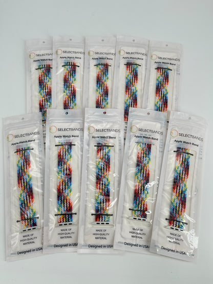 10-Pack  S   Red  Loop Watch Bands 0.8 x 6,2 Inch , Fits 42mm/44mm/45mm  Case