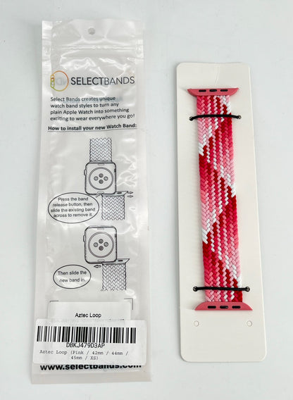 5-Pack XS  Aztec Pink Loop Watch Bands 0.8 x 5.6 Inch Fits 42mm/44mm/45 mm