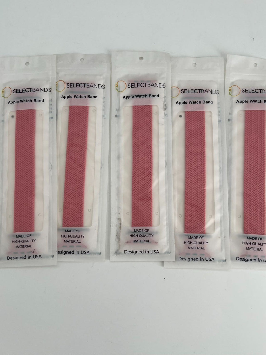 5-Pack L  Aztec pink  Loop Watch Bands 0.8 x 5.6 Inch Fits 42mm/44 mm/45mm  Case