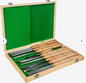 8 Piece Wood Lathe Chisel Set & Wooden Storage Case/bonus chisel