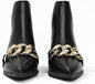 Womens Pointed Colour : Black，Size:7