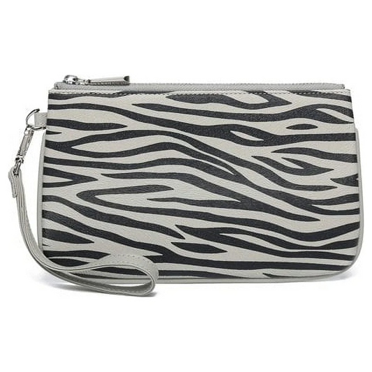 New Daisy Rose Cosmetic Travel Bag (Grey Zebra)