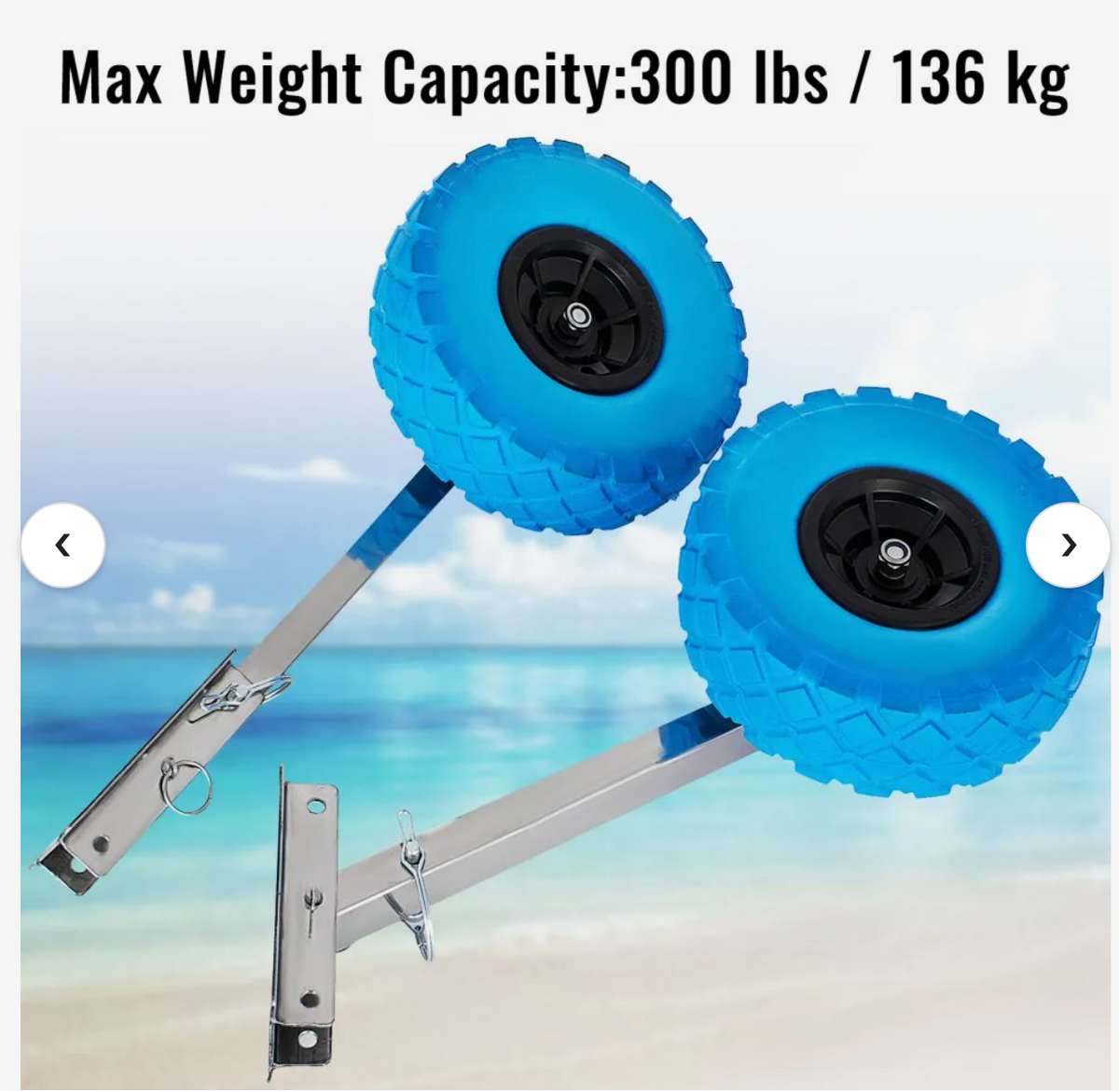 Boat Transom Launching Wheel Dolly Stainless Steel For Inflatable Boat